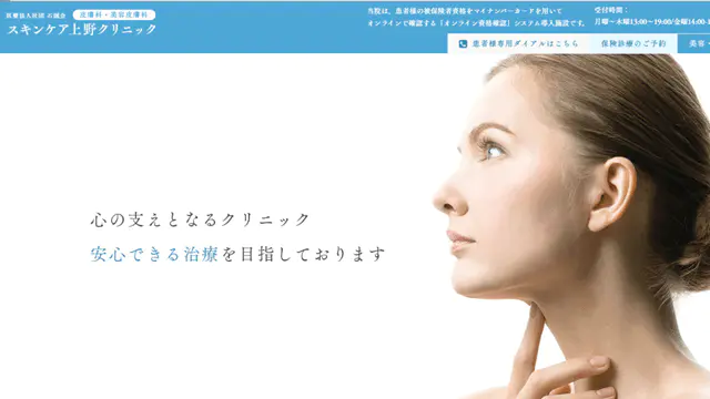 スキンケア上野クリニックのキャプチャ画像(一覧表)