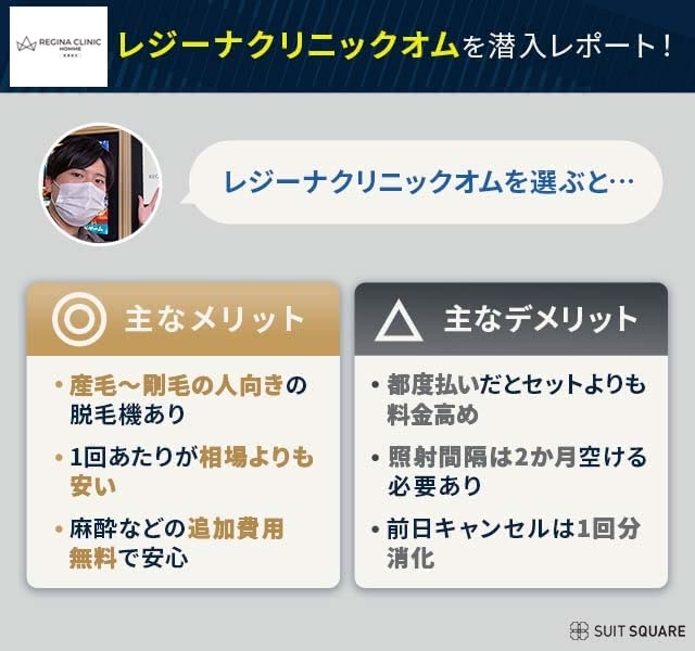 レジーナクリニックオムの脱毛カウンセリングを実際に体験して分かったメリットとデメリット