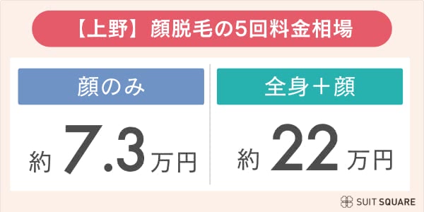 上野の顔脱毛の相場